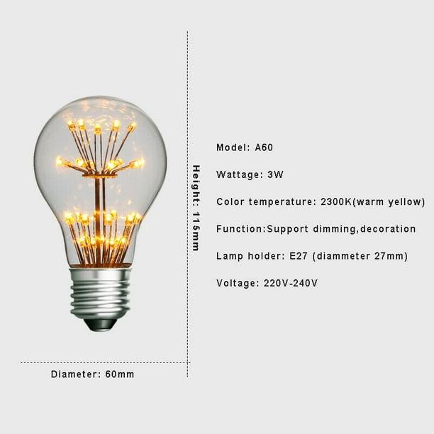 E27 3W 40W 220V Edison Vintage Retro Filament Light Bulb Lamp Industrial Style E27 3W 40W 220V Edison Vintage Retro Filament Light Bulb Lamp Industrial Style
